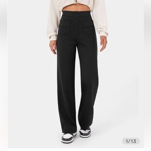 HALARA HighWaisted Button Multiple Pockets Straight Leg Casual Pants